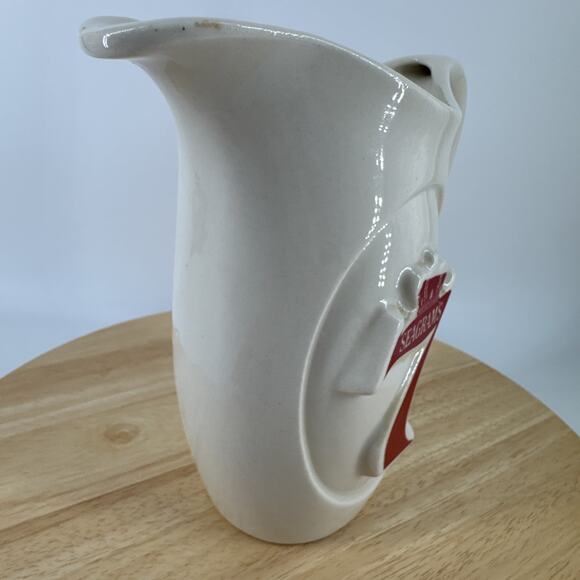 Seagrams 7 Crown Whiskey Ceramic Bar Pitcher 7" Tall VTG Barware Pub Bar - Picture 4 of 14